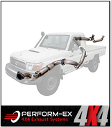 PERFORM-EX 3" STAINLESS STEEL TURBO BACK EXHAUST SYSTEM FITS TOYOTA LANDCRUISER VDJ79R SINGLE CAB 2007-2016