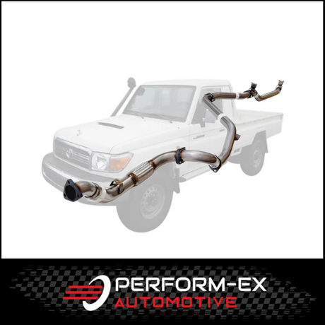 PERFORM-EX 3" STAINLESS STEEL TURBO BACK EXHAUST SYSTEM FITS TOYOTA LANDCRUISER VDJ79R SINGLE CAB 2007-2016