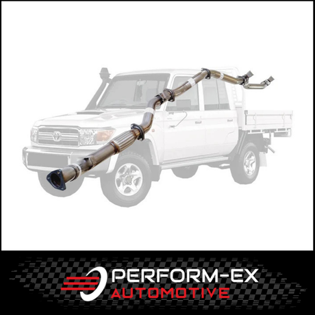 PERFORM-EX 3" STAINLESS STEEL TURBO BACK EXHAUST SYSTEM FITS TOYOTA LANDCRUISER VDJ79R 2012-2016 DUAL CAB