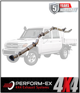PERFORM-EX 3" STAINLESS STEEL TURBO BACK EXHAUST SYSTEM FITS TOYOTA LANDCRUISER VDJ79R 2012-2016 DUAL CAB