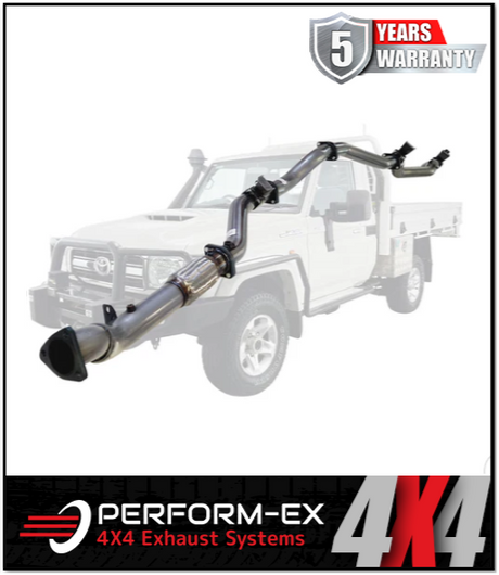 PERFORM-EX 3" STAINLESS STEEL TURBO BACK EXHAUST SYSTEM (DPF DELETE) FITS TOYOTA LANDCRUISER VDJ79R 4.5L V8 2016-2025