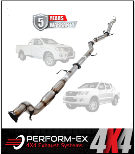 PERFORM-EX 3" STAINLESS STEEL TURBO BACK EXHAUST SYSTEM FITS TOYOTA HILUX KUN26R 3.0L 4CYL 2005-2015