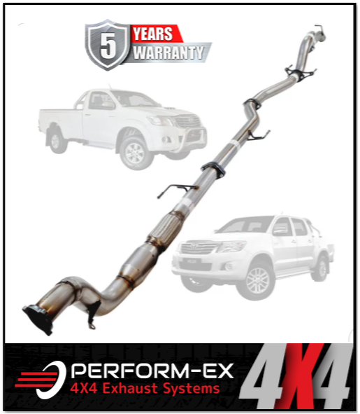 PERFORM-EX 3" STAINLESS STEEL TURBO BACK EXHAUST SYSTEM FITS TOYOTA HILUX KUN26R 3.0L 4CYL 2005-2015