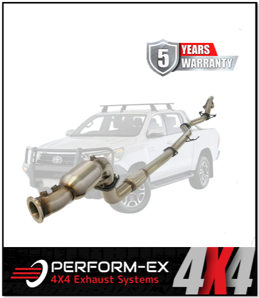 PERFORM-EX 3" TURBO BACK STAINLESS STEEL EXHAUST SYSTEM (DPF DELETE) FITS TOYOTA HILUX GUN126R 2.8L 4CYL 2015-ON