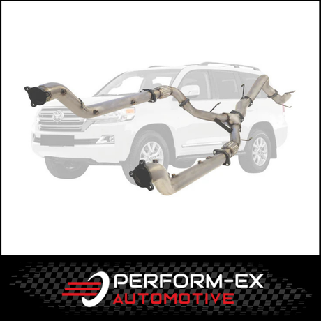 PERFORM-EX 3" TWIN INTO SINGLE 4" TURBO BACK EXHAUST SYSTEM (DPF DELETE) FITS TOYOTA LANDCRUISER VDJ200R 2015-2021
