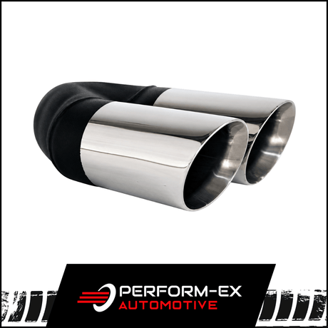 ANGLE CUT INNER CONE STAINLESS STEEL EXHAUST TIP - 2.25" INLET - TWIN 3" OUTLET