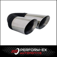 ANGLE CUT INNER CONE STAINLESS STEEL EXHAUST TIP - 2.5" INLET - TWIN 3" OUTLET (LHS)