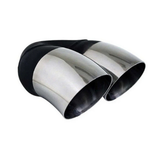 DUMP PIPE STAINLESS STEEL EXHAUST TIP - 2.25" INLET - TWIN 2.5" OUTLET (9" LONG)