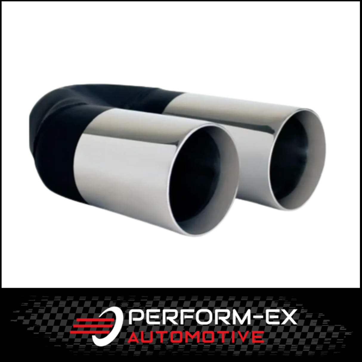 STRAIGHT CUT INNER CONE STAINLESS STEEL STEPPED EXHAUST TIP - 2.5" INLET - TWIN 3" OUTLET (9" LONG)