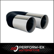 STRAIGHT CUT INNER CONE STAINLESS STEEL STEPPED EXHAUST TIP - 2.25" INLET - TWIN 3" OUTLET (9" LONG)