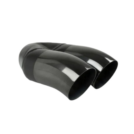 DUMP PIPE BLACK CHROME EXHAUST TIP - 2.25" INLET - TWIN 3" OUTLET (9" LONG)