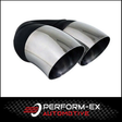 DUMP PIPE STAINLESS STEEL EXHAUST TIP - 2.25" INLET - TWIN 3" OUTLET (9" LONG)