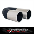 ROLLED IN STEPPED STAINLESS STEEL EXHAUST TIP - 2.25" INLET - TWIN 3" OUTLET (9" LONG)