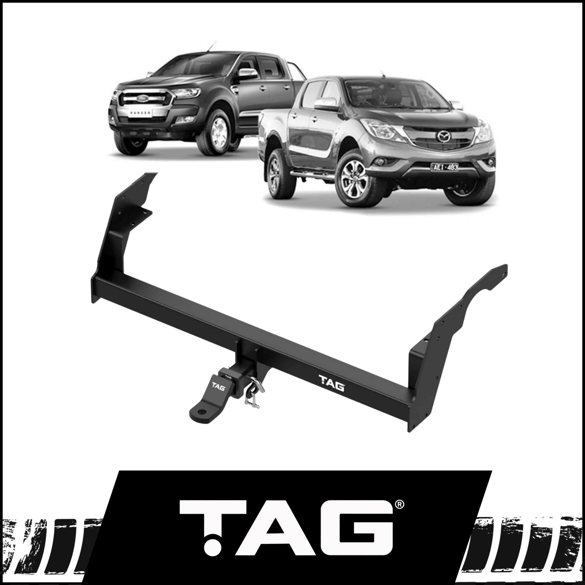 TAG HEAVY DUTY TOWBAR (3500KG) FITS MAZDA BT-50 UP UR 11/2011-10/2020 - STYLESIDE/TUB MODELS ONLY (T4F574)