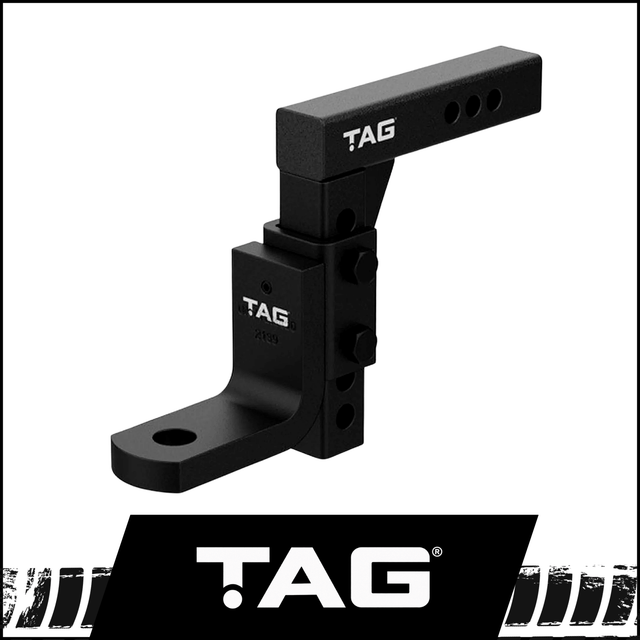 TAG ADJUSTABLE HEAVY DUTY TOW BALL MOUNT - 90° FACE, 50MM SQUARE HITCH (UNTTBM450)