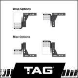 TAG ADJUSTABLE HEAVY DUTY TOW BALL MOUNT - 90° FACE, 50MM SQUARE HITCH (UNTTBM450)