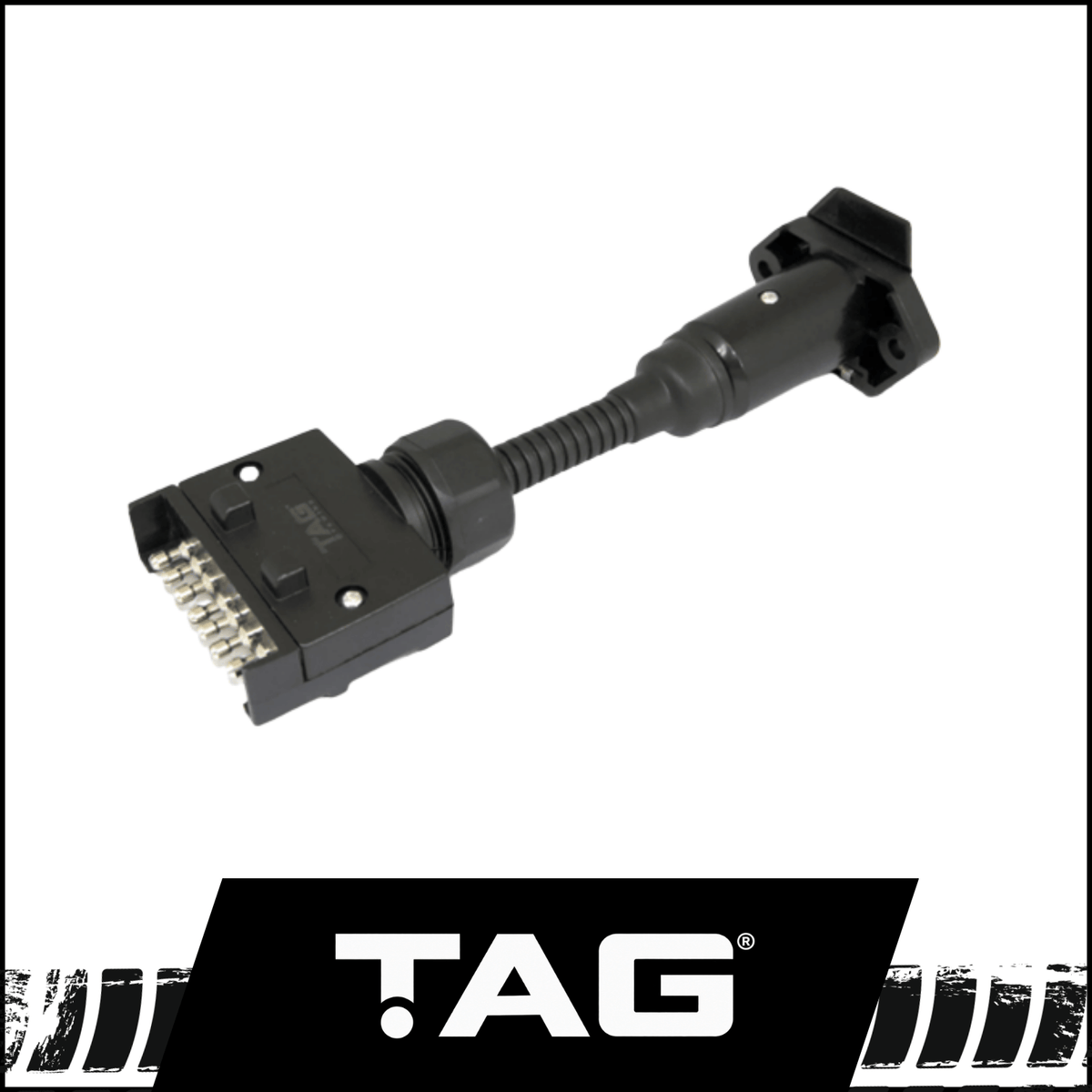 TAG PULSE TRAILER ADAPTER - 7 PIN FLAT PLUG TO 7 PIN SMALL ROUND SOCKET