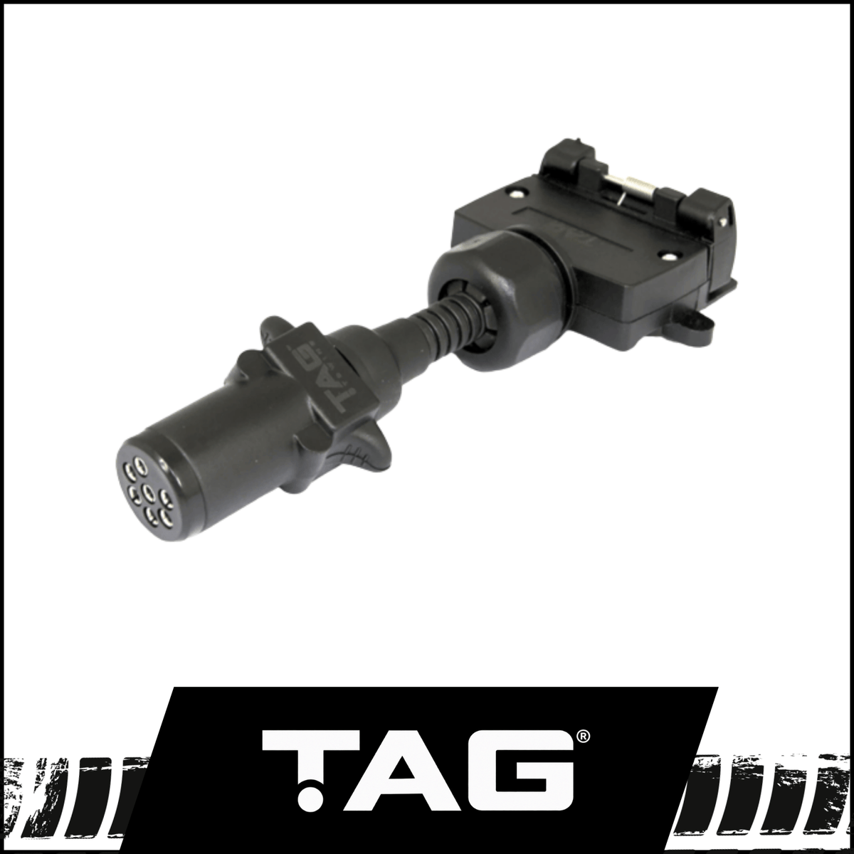 TAG PULSE TRAILER ADAPTER - 7 PIN SMALL ROUND PLUG TO 7 PIN FLAT SOCKET