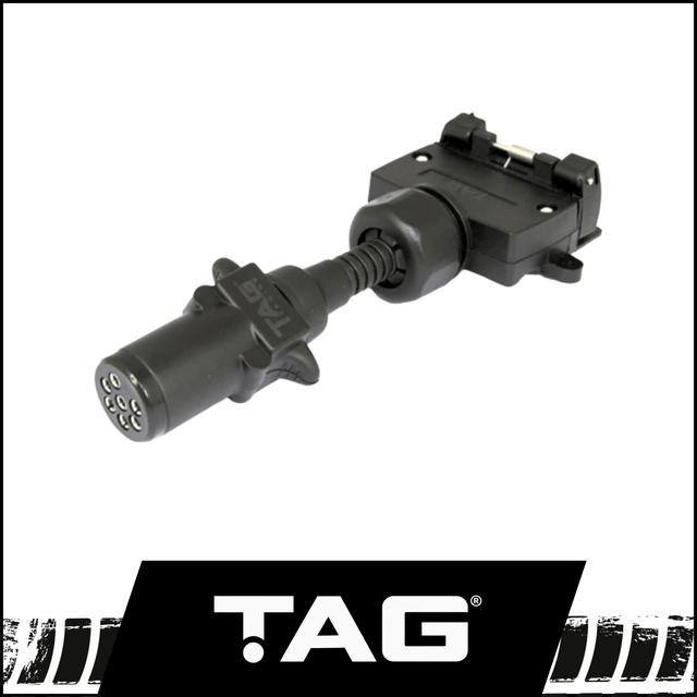 TAG PULSE TRAILER ADAPTER - 7 PIN SMALL ROUND PLUG TO 7 PIN FLAT SOCKET