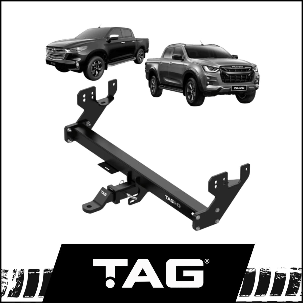 TAG TOWBAR & DIRECT WIRING KIT (3500KG) FITS MAZDA BT-50 RG 8/2020-ON (T7H765-K201)