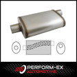 UNIVERSAL 409 STAINLESS STEEL MUFFLER 3" OFFSET/CENTRE - 9" X 4" X 14" LONG OVAL - MEGA FLOW (X827M-409)