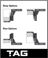 TAG ADJUSTABLE HEAVY DUTY TOW BALL MOUNT - 90° FACE, 50MM SQUARE HITCH (UNTTBM450)