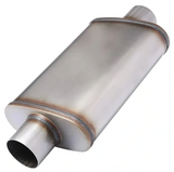9" X 4" OVAL 14" LONG 2.5" C/C 409 STAINLESS STEEL MEGA FLOW UNIVERSAL MUFFLER (X726M-409)