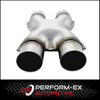 2.5" (63MM) - 409 STAINLESS STEEL EXHAUST X-PIPE (KISS CROSSOVER) PRESSED STYLE