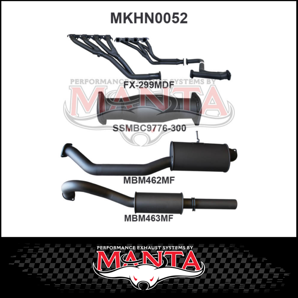 MANTA ENGINE BACK EXHAUST SYSTEM FITS HOLDEN COMMODORE VN VP VR VS 5.0L V8 MANUAL SEDAN (MKHN0052)