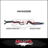 MANTA TWIN 2.5" CATBACK EXHAUST SYSTEM FITS HOLDEN CREWMAN VY VZ 5.7L V8 AWD 10/2003-1/2006 - PIPE ONLY/MUFFLER (MKHN0258)