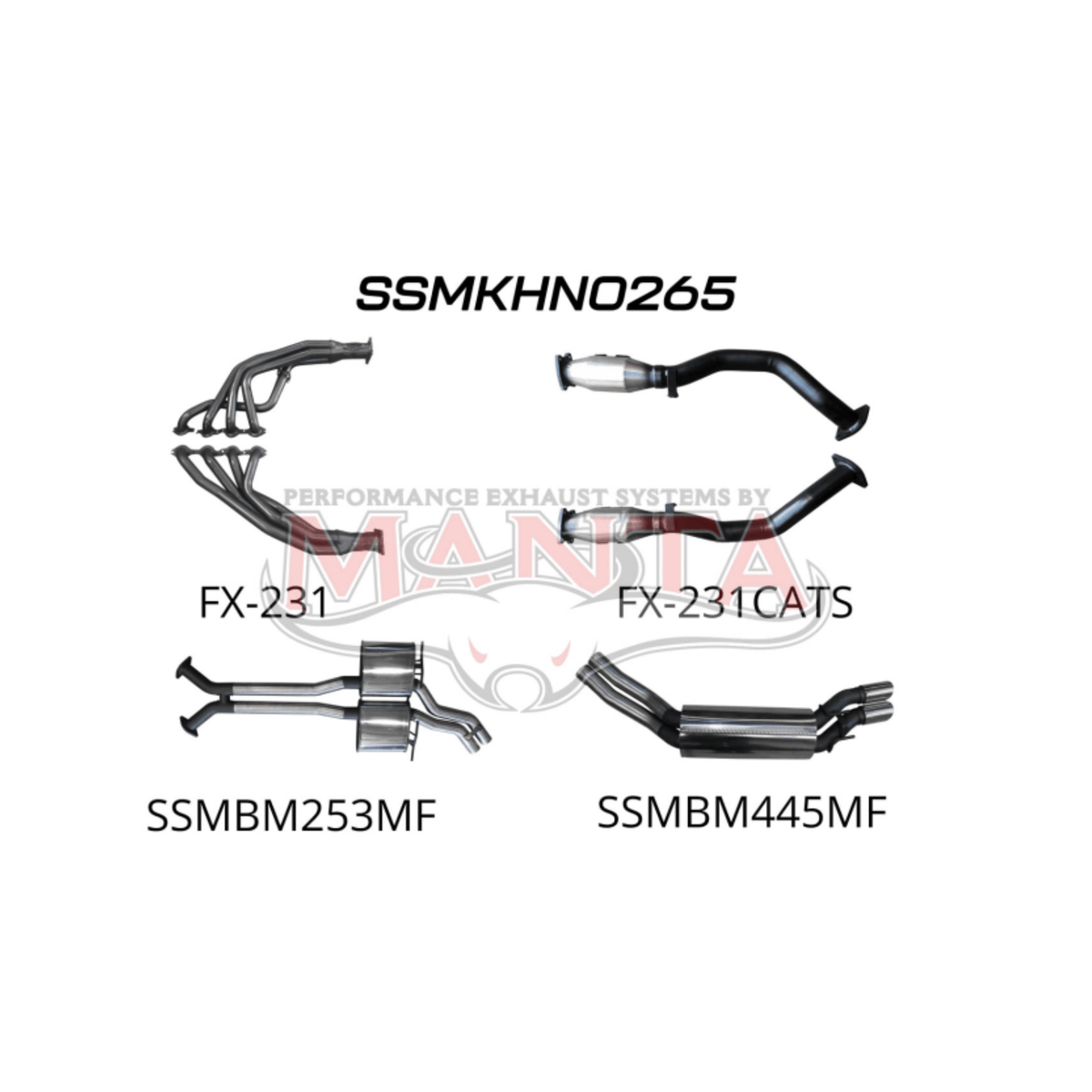 MANTA ENGINE BACK EXHAUST SYSTEM FITS HOLDEN ADVENTRA VY VZ 5.7L V8 AWD WAGON 10/2003-1/2006 - MUFFLER/MUFFLER (MKHN0265)