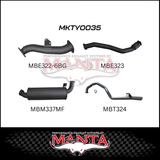 MANTA 3" TURBO BACK EXHAUST SYSTEM WITH MUFFLER FITS TOYOTA LANDCRUISER HZJ105R 4.2L 1HZ WITH 6 BOLT GARRETT TURBO 1998-2007 (MKTY0035)