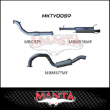 MANTA 3" TURBO BACK EXHAUST SYSTEM FITS TOYOTA PRADO KDJ120R KDJ150R 3.0L 4CYL 9/2007-9/2015 - WITH CAT/2 MUFFLERS (MKTY0059)