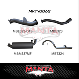 MANTA 3" TURBO BACK EXHAUST SYSTEM WITH MUFFLER FITS TOYOTA LANDCRUISER HZJ105R 4.2L 1HZ WITH DTS TURBO 1998-2007 (MKTY0062)