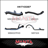 MANTA 3" TURBO BACK EXHAUST SYSTEM WITH HOTDOG FITS TOYOTA LANDCRUISER HZJ105R 4.2L 1HZ WITH DTS TURBO 1998-2007 (MKTY0087)