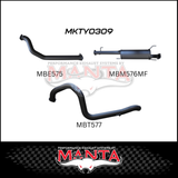 MANTA 3" TURBO BACK EXHAUST SYSTEM FITS TOYOTA PRADO KDJ120R KDJ150R 3.0L 4CYL 9/2007-9/2015 - NO CAT/1 MUFFLER (MKTY0309)