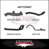 MANTA 3" STAINLESS STEEL TURBO BACK EXHAUST SYSTEM WITH PIPE ONLY FITS TOYOTA LANDCRUISER HZJ105R 4.2L 1HZ WITH 6 BOLT GARRETT TURBO 1998-2007 (SSMKTY0327)