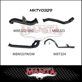 MANTA 3" STAINLESS STEEL TURBO BACK EXHAUST SYSTEM WITH PIPE ONLY FITS TOYOTA LANDCRUISER HZJ105R 4.2L 1HZ WITH 3 BOLT GARRETT TURBO 1998-2007 (SSMKTY0329)
