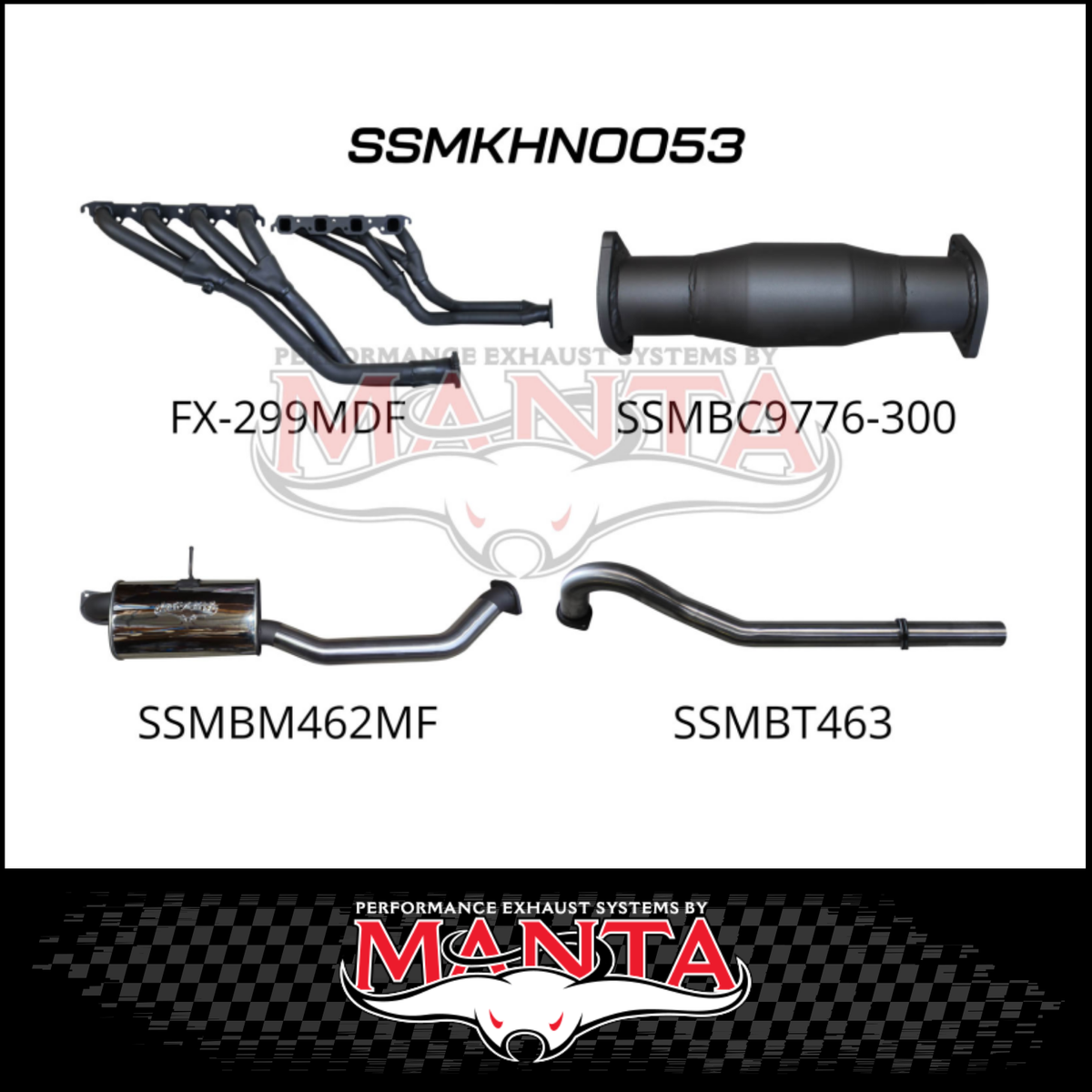 MANTA STAINLESS STEEL ENGINE BACK EXHAUST SYSTEM FITS HOLDEN COMMODORE VN VP VR VS 5.0L V8 MANUAL SEDAN (SSMKHN0053)