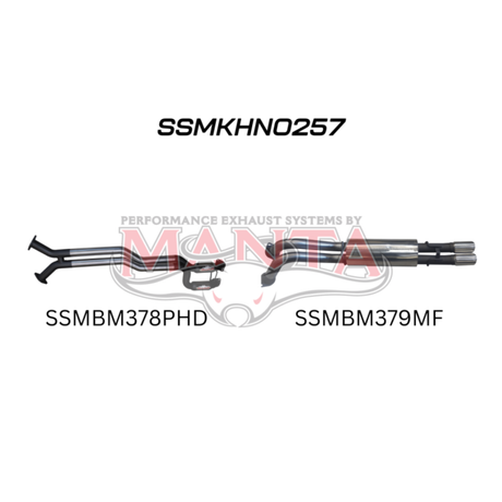 MANTA STAINLESS STEEL TWIN 2.5" CATBACK EXHAUST SYSTEM FITS HOLDEN CREWMAN VY VZ 5.7L V8 AWD 10/2003-1/2006 - HOTDOGS/MUFFLER (SSMKHN0257)