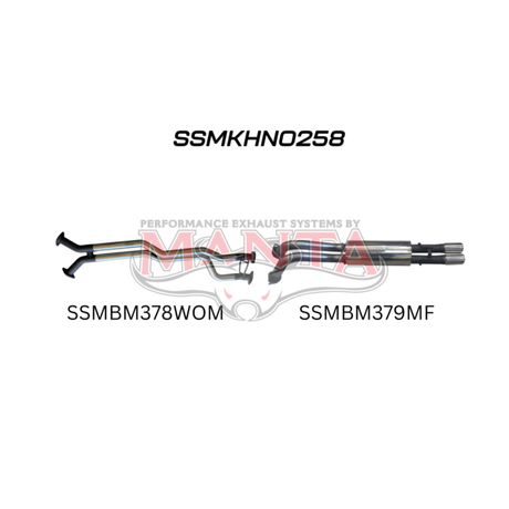 MANTA STAINLESS STEEL TWIN 2.5" CATBACK EXHAUST SYSTEM FITS HOLDEN CREWMAN VY VZ 5.7L V8 AWD 10/2003-1/2006 - PIPE ONLY/MUFFLER (SSMKHN0258)