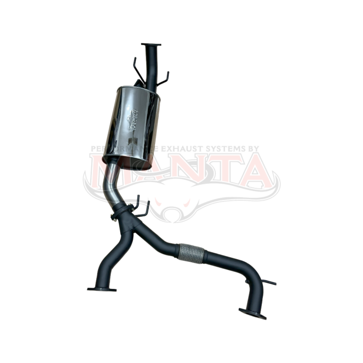 MANTA 3" STAINLESS STEEL MID SECTION WITH MUFFLER & BI-MODAL INTEGRATION FITS NISSAN PATROL Y62 WARRIOR 5.6L V8 2023-2026 (SSMKNI0123)