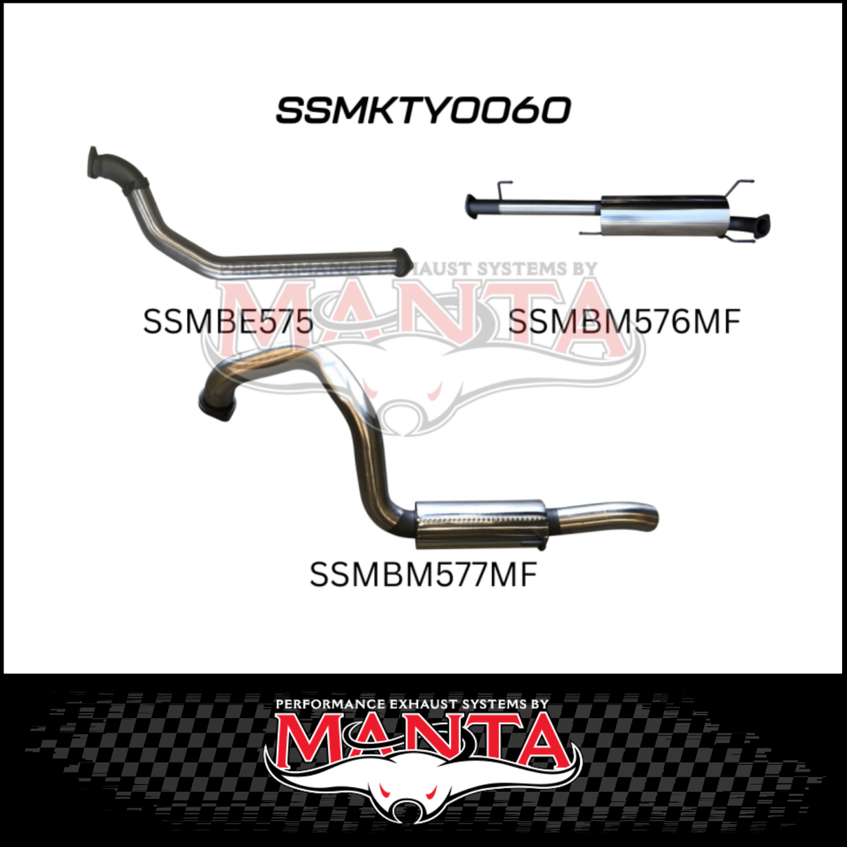 MANTA 3" STAINLESS STEEL TURBO BACK EXHAUST SYSTEM FITS TOYOTA PRADO KDJ120R KDJ150R 3.0L 4CYL 9/2007-9/2015 - NO CAT/2 MUFFLERS (SSMKTY0060)