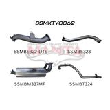 MANTA 3" STAINLESS STEEL TURBO BACK EXHAUST SYSTEM WITH MUFFLER FITS TOYOTA LANDCRUISER HZJ105R 4.2L 1HZ WITH DTS TURBO 1998-2007 (SSMKTY0062)