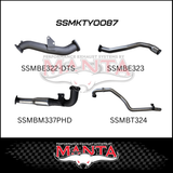 MANTA 3" STAINLESS STEEL TURBO BACK EXHAUST SYSTEM WITH HOTDOG FITS TOYOTA LANDCRUISER HZJ105R 4.2L 1HZ WITH DTS TURBO 1998-2007 (SSMKTY0087)