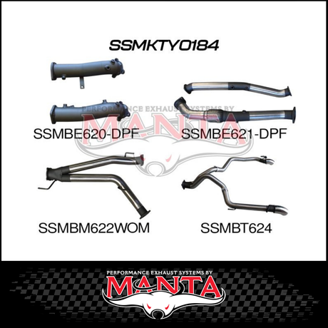 MANTA 3" TWIN TURBO BACK EXHAUST SYSTEM (L & R EXIT) FITS TOYOTA LANDCRUISER VDJ200R 4.5L V8 2015-2021