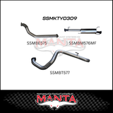 MANTA 3" STAINLESS STEEL TURBO BACK EXHAUST SYSTEM FITS TOYOTA PRADO KDJ120R KDJ150R 3.0L 4CYL 9/2007-9/2015 - NO CAT/1 MUFFLER (SSMKTY0309)
