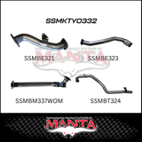 MANTA 3" STAINLESS STEEL TURBO BACK EXHAUST SYSTEM WITH PIPE ONLY FITS TOYOTA LANDCRUISER HZJ105R 4.2L 1HZ WITH CT26 TURBO 1998-2007 (SSMKTY0332)